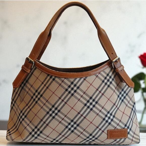 BURBERRY Blue Label Nova Check Handbag/Tote Canvas Beige Auth 0111081 - Picture 1 of 16